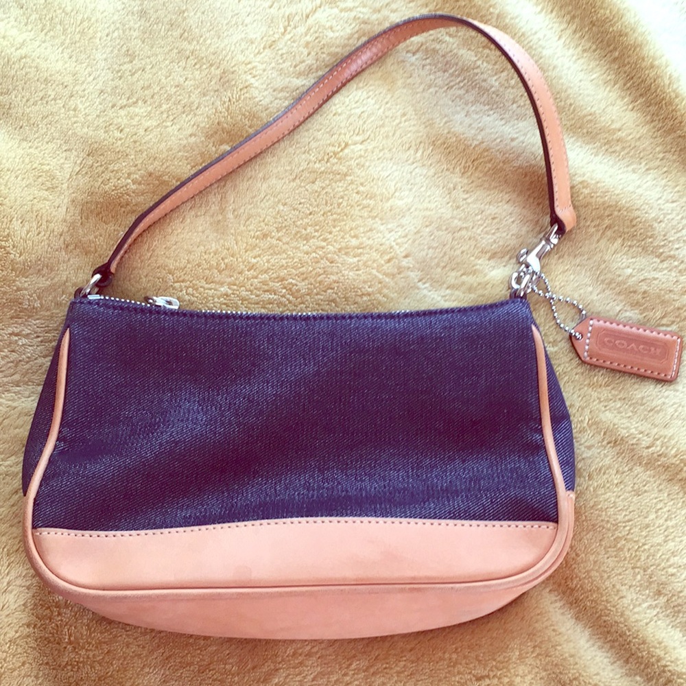 Denim and Leather Coach Bag